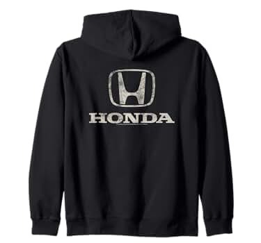 Amazon.com: Honda Distressed Stacked Logo Zip Hoodie
